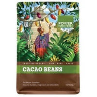 Power Super Foods Certified Organic Raw Cacao Beans 500g