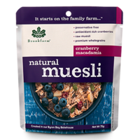 Brookfarm Muesli Sachet Nat Cranberry 75gm