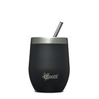 CHE Insulated Wine Tumbler with straw Rich Black 320ml