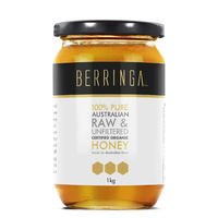 Berringa Raw Eucalyptus Organic Honey 1kg glass