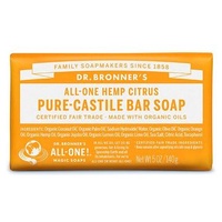 Dr Bronner's Castile Bar Soaps 140gm Citrus Orange