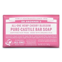 Dr Bronner's Castile Bar Soaps 140gm Cherry Blossom