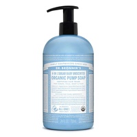 Dr Bronner's Hand & Body Pump Soap Baby Unscented 710ml