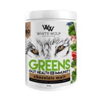 White Wolf Choc Malt Immunity+ Greens Super Blend 60 serves 300g