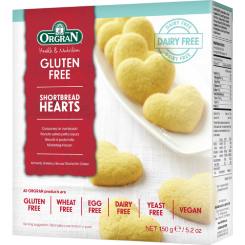 ORG Shortbread Hearts 150gm