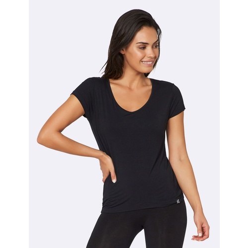 Boody Womens V-Neck T-Shirt Black XL