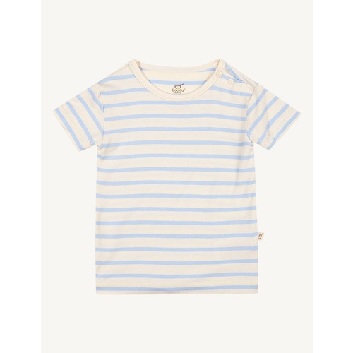 Boody Baby T-Shirt Chalk/Sky Stripe 12-18