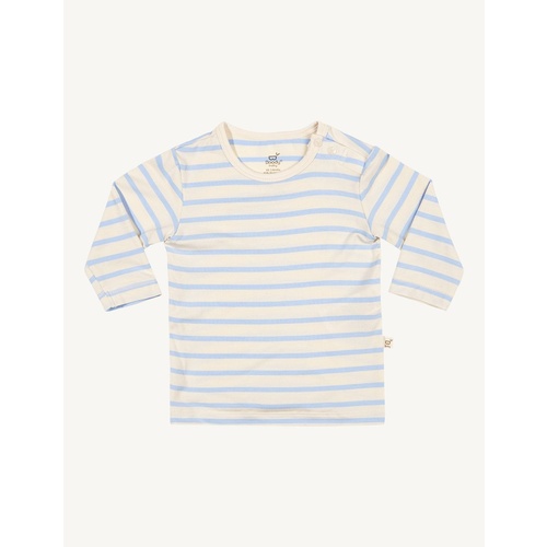 Boody Baby Long Sleeve Top Chalk/Sky Stripe 12-18