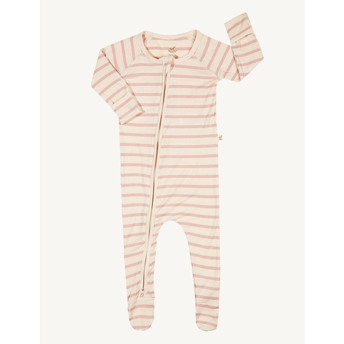 Boody Baby Long Sleeve Onesie Chalk/Rose Stripe NB