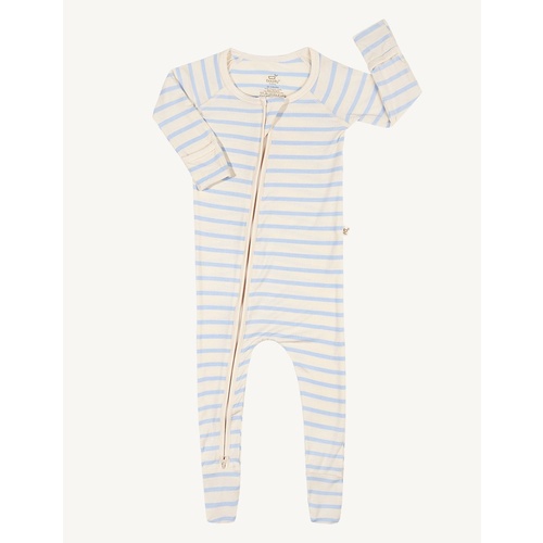 Boody Baby Long Sleeve Onesie Chalk/Sky Stripe 3-6