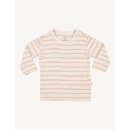 Boody Baby Long Sleeve Top (Stripe) Chalk/Rose Stripe 12-18