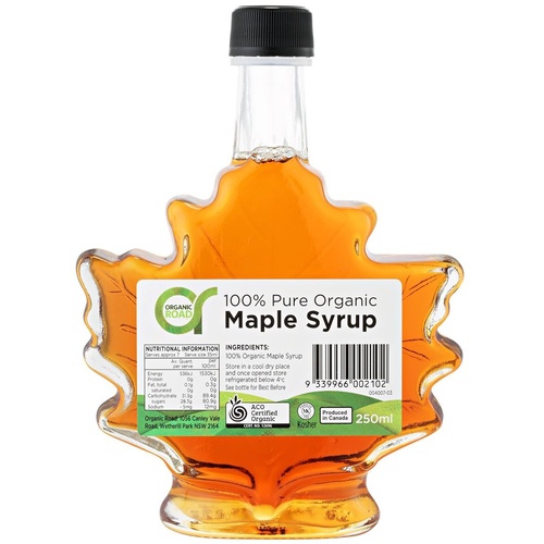 OR Maple Syrup in Maple Leaf Bottle 250ml