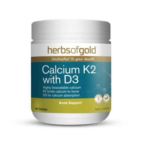 Herbs of Gold - Calcium K2 with D3 90 Tablets