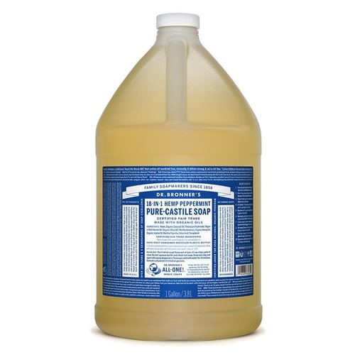 Dr Bronner's Castile Liquid Soap 3.78ltr Peppermint
