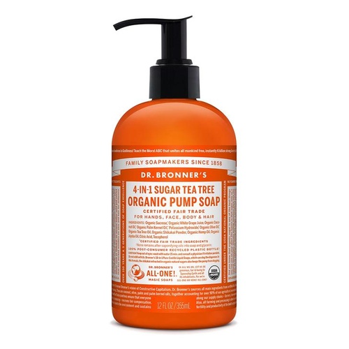 Dr Bronner's Hand & Body Pump Soap Tea Tree 355ml