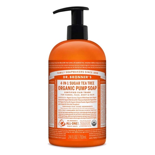 Dr Bronner's Hand & Body Pump Soap Tea Tree 710ml